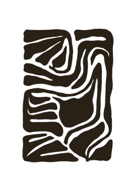 Çiçek soyut elementler. Botanik kompozisyonu. Modern trend Matisse minimal tarzı. Çiçek posteri, davet. Tebrik kartı veya davet tasarımı için vektör düzenlemeleri