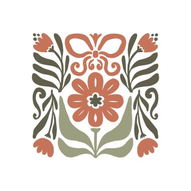 Çiçek soyut elementler. Botanik kompozisyonu. Modern trend Matisse minimal tarzı. Çiçek posteri, davet. Tebrik kartı veya davet tasarımı için vektör düzenlemeleri