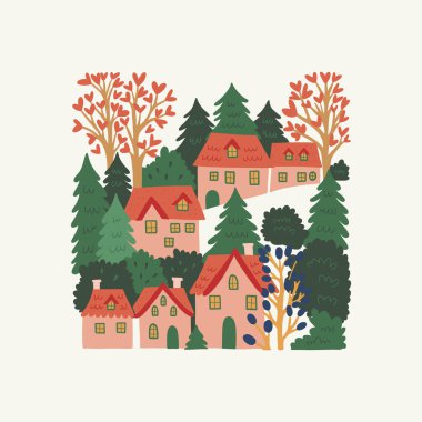 Mutlu Noeller ve mutlu yıllar illüstrasyonu. Modern moda minimal tarz. Duvar kağıdı, duvar dekoru, baskı, kartpostal, kapak, şablon, pankart için el çizimi tasarımı.