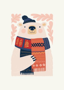 Mutlu Noeller ve mutlu yıllar illüstrasyonu. Modern moda minimal tarz. Duvar kağıdı, duvar dekoru, baskı, kartpostal, kapak, şablon, pankart için el çizimi tasarımı.