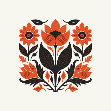 Soyut folk İskandinav sanat posterleri şablonu. Modern moda minimal tarz. Duvar kağıdı, duvar dekoru, baskı, kartpostal, kapak, şablon, pankart için el çizimi tasarımı. 