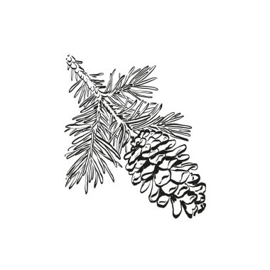 Mutlu Noeller ve mutlu yıllar illüstrasyonları, tebrik kartları, posterler, tatil örtüleri için. Xmas şenlikli linocut siyah el çizimi.