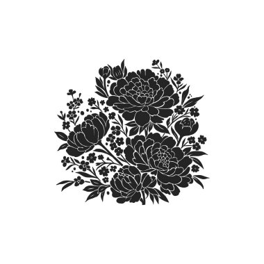 Botanik çizimi. Minimum bitki logosu, botanik çizim çizimi, çayır yeşilliği, yaprak ve çiçek açan soyut çizim elemanları koleksiyonu, kırsal dal. 