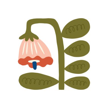 Çiçek soyut elementler. Botanik kompozisyonu. Modern trend Matisse minimal tarzı. Çiçek posteri, davet. Tebrik kartı veya davet tasarımı için vektör düzenlemeleri