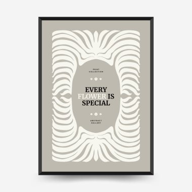 Soyut koyu renkli çiçek posteri şablonu. Modern trend Matisse minimal tarzı. Siyah ve beyaz renkler. Duvar kağıdı, duvar dekoru, baskı, kartpostal, kapak, şablon, pankart için el çizimi tasarımı. 