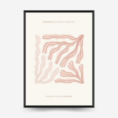 Soyut çocuksu yazlık titreşim posterleri şablonu. Modern moda minimal tarz. Duvar kağıdı, duvar dekoru, baskı, kartpostal, kapak, şablon, pankart için el çizimi yuvarlak tasarım. 