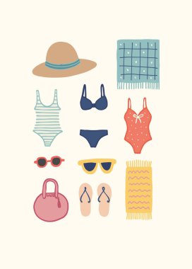 Soyut çocuksu yazlık titreşim posterleri şablonu. Modern moda minimal tarz. Duvar kağıdı, duvar dekoru, baskı, kartpostal, kapak, şablon, pankart için el çizimi yuvarlak tasarım. 