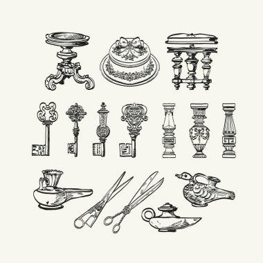 El çizimi la dolce vita klasik karalama koleksiyonu. Davetiyeler, menüler ve partiler için çizimler. La Dolce vita italyan tarzı. Provence köyünde yaz tatili.