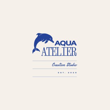 Minimalist okyanus temalı vektör logosu. Dalgalar ve deniz unsurları stilize edildi. Eko markaları, seyahat acenteleri ya da plajla ilgili işletmeler için mükemmel..