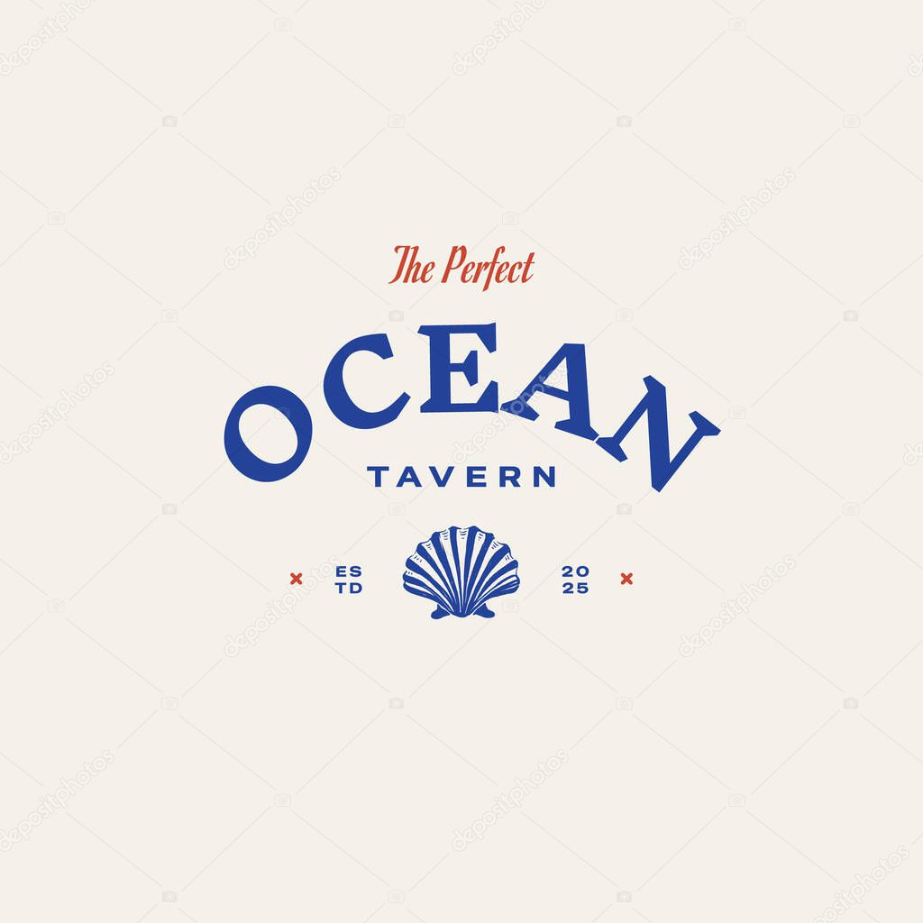 Minimalist ocean-themed vector logo. Features stylized waves and marine elements. Perfect for eco brands, travel agencies, or beach-related businesses.