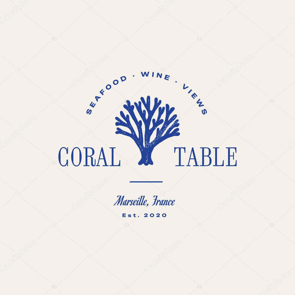 Minimalist ocean-themed vector logo. Features stylized waves and marine elements. Perfect for eco brands, travel agencies, or beach-related businesses.