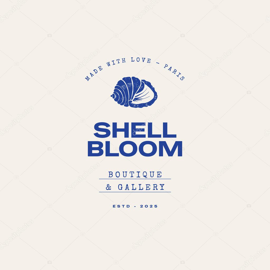 Minimalist ocean-themed vector logo. Features stylized waves and marine elements. Perfect for eco brands, travel agencies, or beach-related businesses.