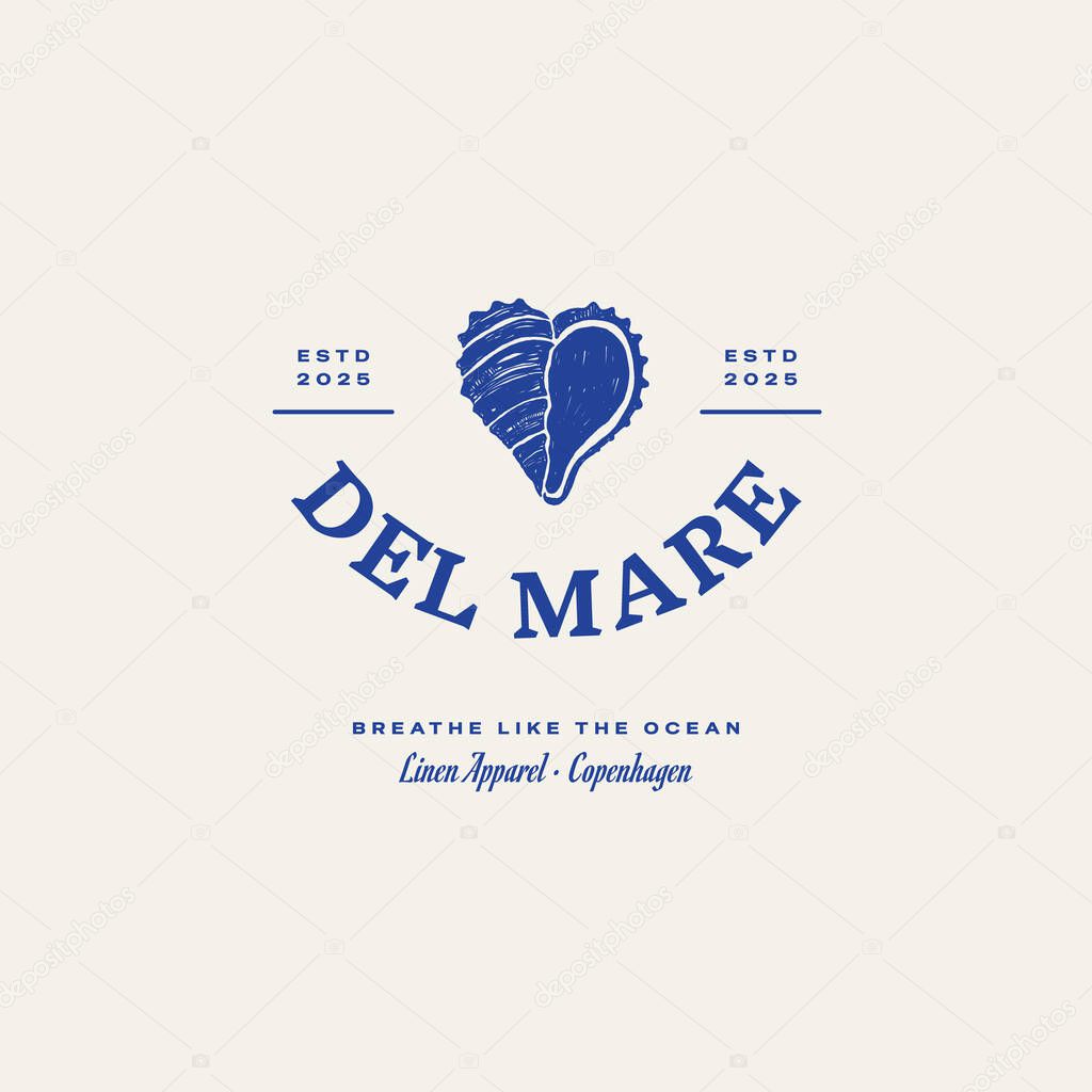 Minimalist ocean-themed vector logo. Features stylized waves and marine elements. Perfect for eco brands, travel agencies, or beach-related businesses.