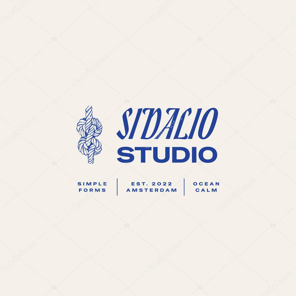Minimalist ocean-themed vector logo. Features stylized waves and marine elements. Perfect for eco brands, travel agencies, or beach-related businesses.