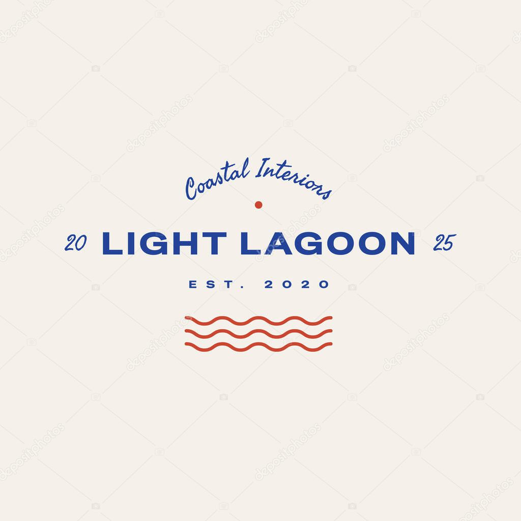 Minimalist ocean-themed vector logo. Features stylized waves and marine elements. Perfect for eco brands, travel agencies, or beach-related businesses.