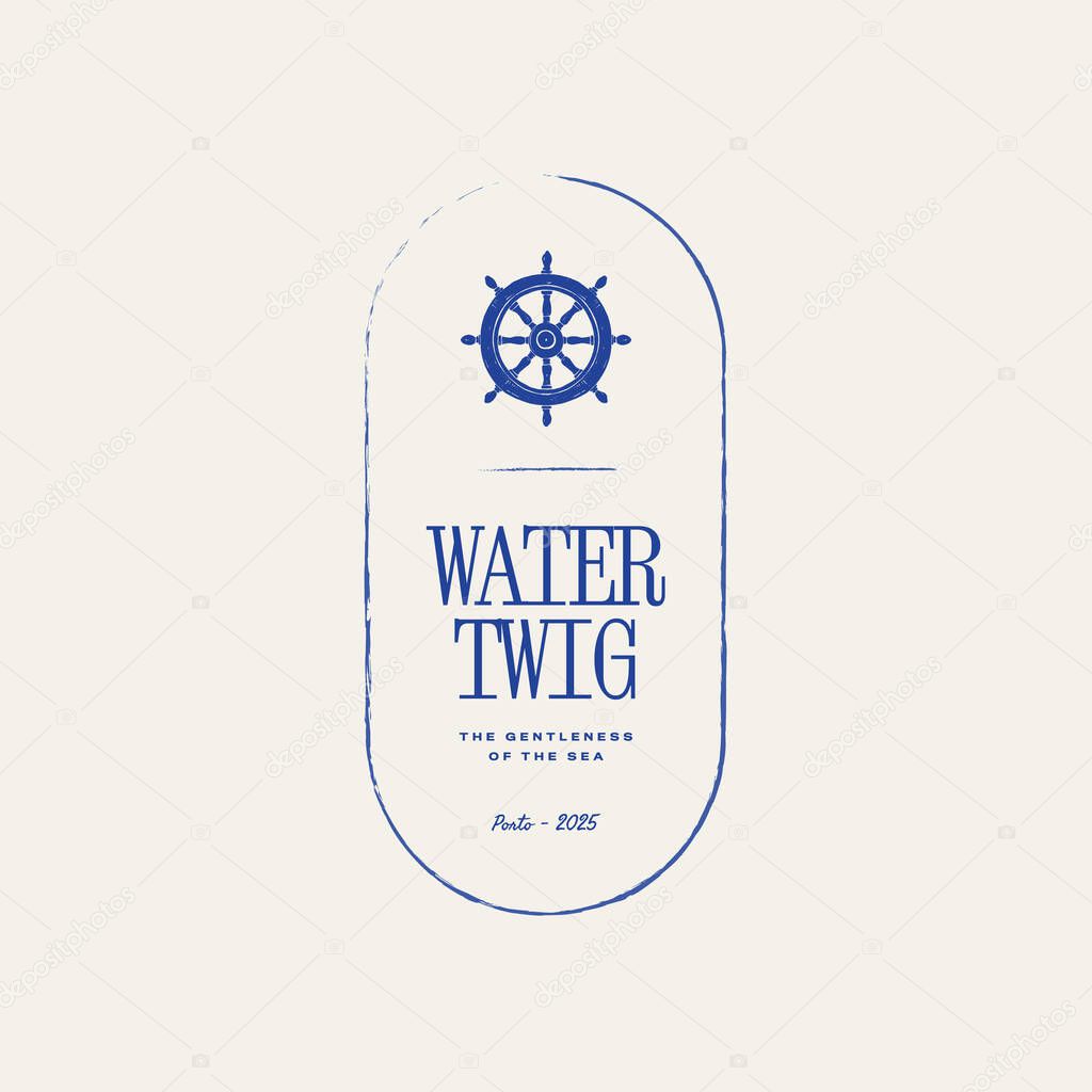 Minimalist ocean-themed vector logo. Features stylized waves and marine elements. Perfect for eco brands, travel agencies, or beach-related businesses.