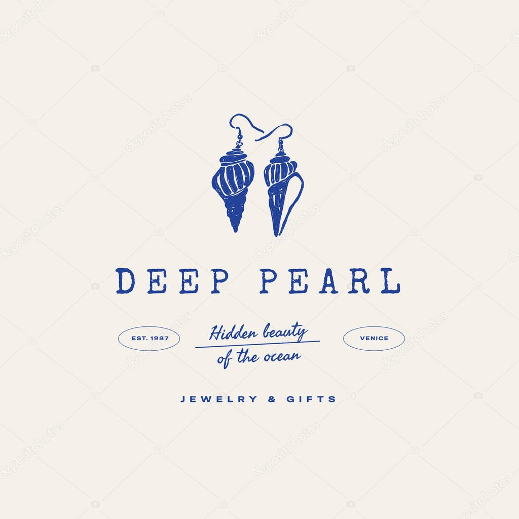 Minimalist ocean-themed vector logo. Features stylized waves and marine elements. Perfect for eco brands, travel agencies, or beach-related businesses.