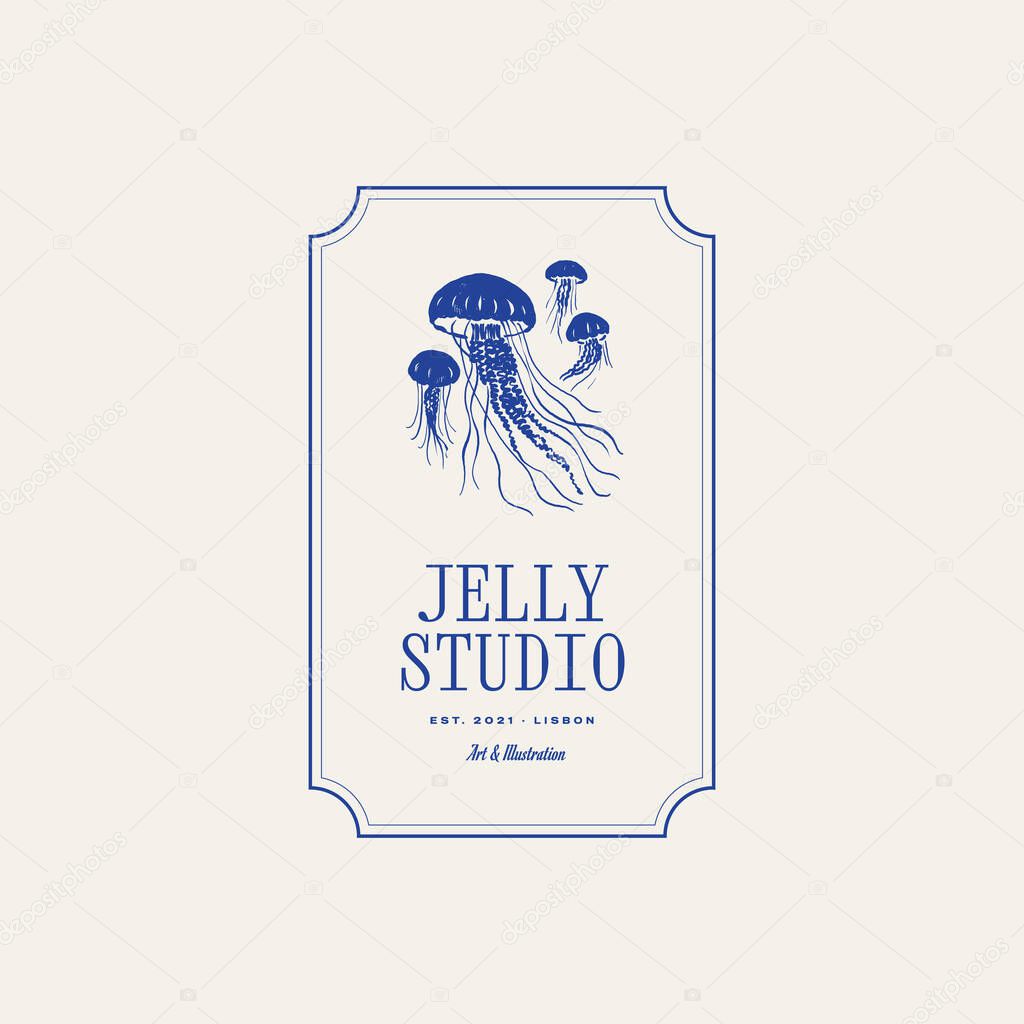 Minimalist ocean-themed vector logo. Features stylized waves and marine elements. Perfect for eco brands, travel agencies, or beach-related businesses.