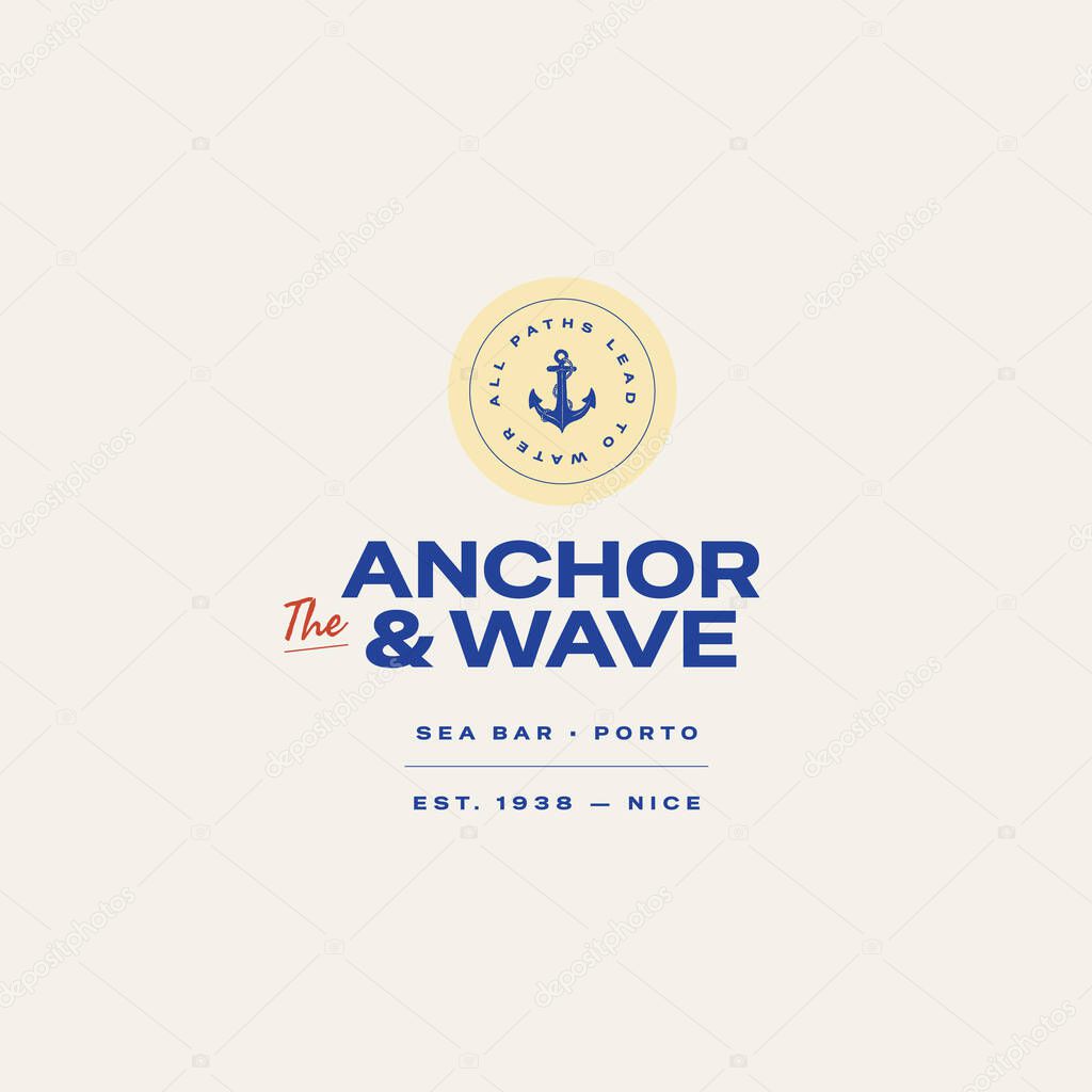 Minimalist ocean-themed vector logo. Features stylized waves and marine elements. Perfect for eco brands, travel agencies, or beach-related businesses.