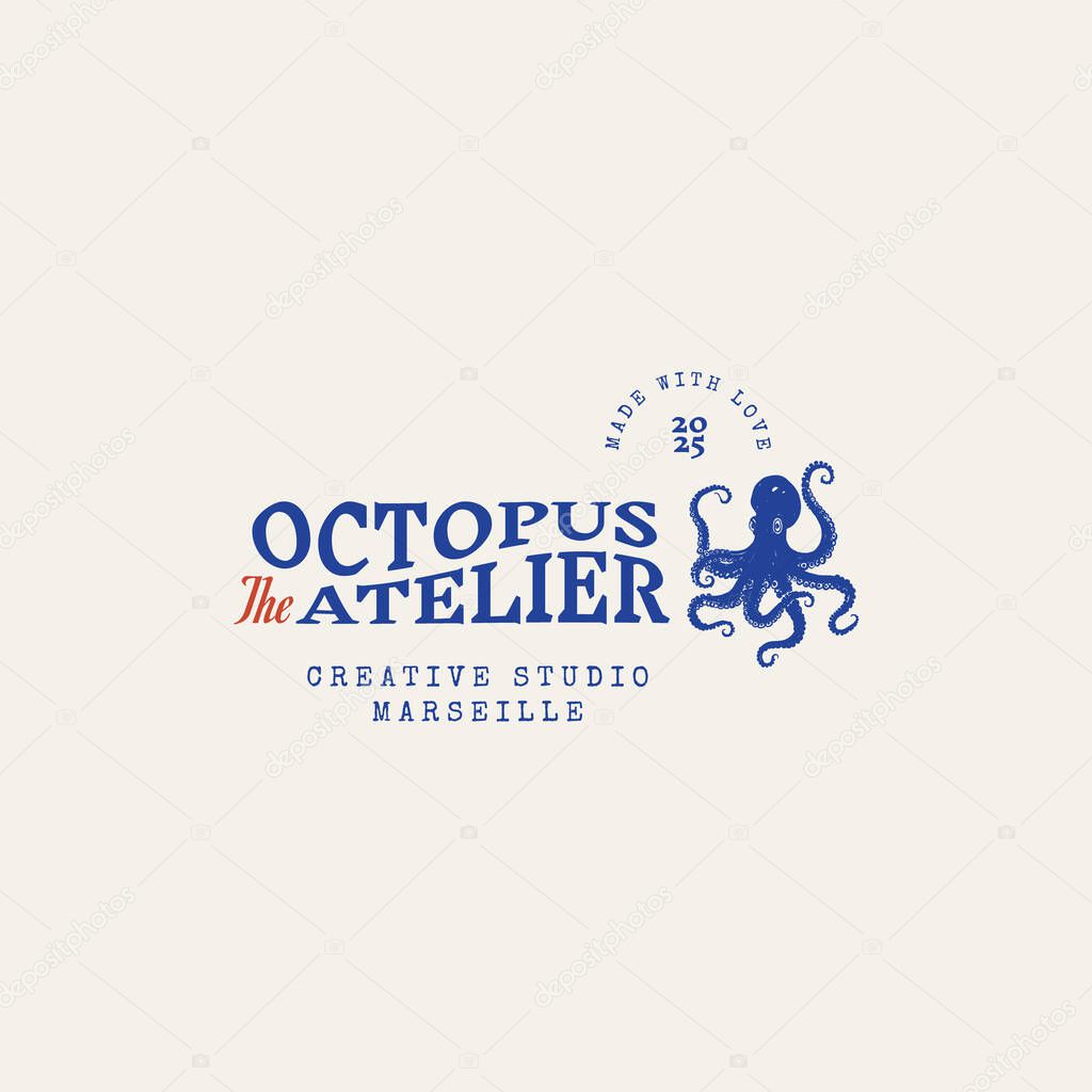 Minimalist ocean-themed vector logo. Features stylized waves and marine elements. Perfect for eco brands, travel agencies, or beach-related businesses.