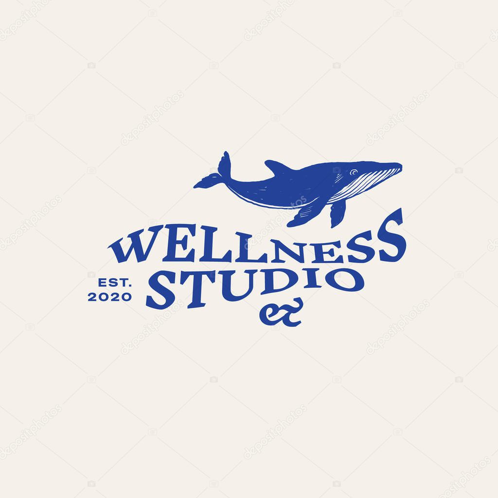 Minimalist ocean-themed vector logo. Features stylized waves and marine elements. Perfect for eco brands, travel agencies, or beach-related businesses.