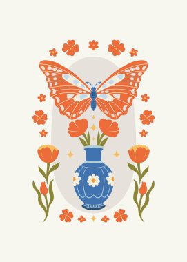 Çiçek soyut elementler. Botanik kompozisyonu. Modern trend Matisse minimal tarzı. Çiçek posteri, davet. Tebrik kartı veya davet tasarımı için vektör düzenlemeleri