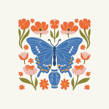 Çiçek soyut elementler. Botanik kompozisyonu. Modern trend Matisse minimal tarzı. Çiçek posteri, davet. Tebrik kartı veya davet tasarımı için vektör düzenlemeleri