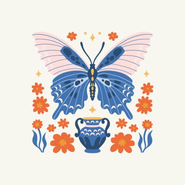 Çiçek soyut elementler. Botanik kompozisyonu. Modern trend Matisse minimal tarzı. Çiçek posteri, davet. Tebrik kartı veya davet tasarımı için vektör düzenlemeleri