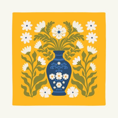 Çiçek soyut elementler. Botanik kompozisyonu. Modern trend Matisse minimal tarzı. Çiçek posteri, davet. Tebrik kartı veya davet tasarımı için vektör düzenlemeleri