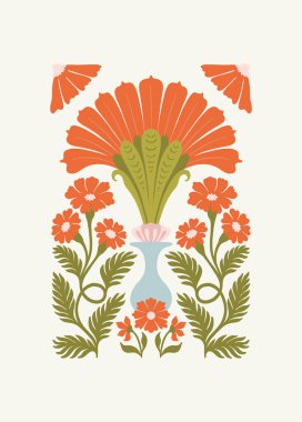 Çiçek soyut elementler. Botanik kompozisyonu. Modern trend Matisse minimal tarzı. Çiçek posteri, davet. Tebrik kartı veya davet tasarımı için vektör düzenlemeleri