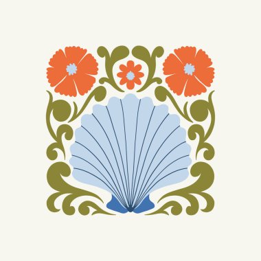 Çiçek soyut elementler. Botanik kompozisyonu. Modern trend Matisse minimal tarzı. Çiçek posteri, davet. Tebrik kartı veya davet tasarımı için vektör düzenlemeleri