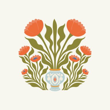 Çiçek soyut elementler. Botanik kompozisyonu. Modern trend Matisse minimal tarzı. Çiçek posteri, davet. Tebrik kartı veya davet tasarımı için vektör düzenlemeleri