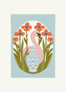 Çiçek soyut elementler. Botanik kompozisyonu. Modern trend Matisse minimal tarzı. Çiçek posteri, davet. Tebrik kartı veya davet tasarımı için vektör düzenlemeleri