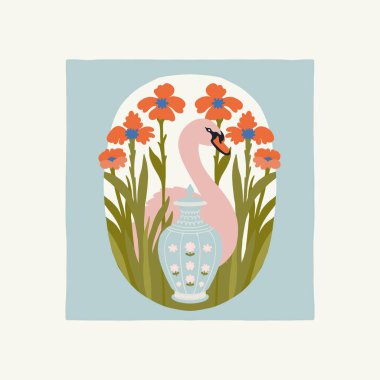 Çiçek soyut elementler. Botanik kompozisyonu. Modern trend Matisse minimal tarzı. Çiçek posteri, davet. Tebrik kartı veya davet tasarımı için vektör düzenlemeleri