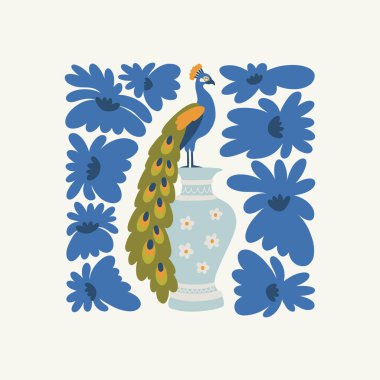 Çiçek soyut elementler. Botanik kompozisyonu. Modern trend Matisse minimal tarzı. Çiçek posteri, davet. Tebrik kartı veya davet tasarımı için vektör düzenlemeleri