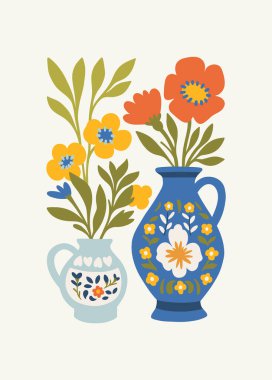 Çiçek soyut elementler. Botanik kompozisyonu. Modern trend Matisse minimal tarzı. Çiçek posteri, davet. Tebrik kartı veya davet tasarımı için vektör düzenlemeleri