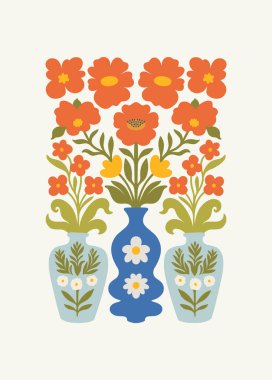 Çiçek soyut elementler. Botanik kompozisyonu. Modern trend Matisse minimal tarzı. Çiçek posteri, davet. Tebrik kartı veya davet tasarımı için vektör düzenlemeleri