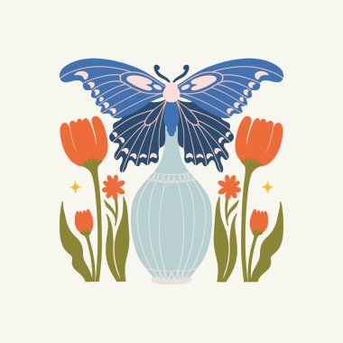 Çiçek soyut elementler. Botanik kompozisyonu. Modern trend Matisse minimal tarzı. Çiçek posteri, davet. Tebrik kartı veya davet tasarımı için vektör düzenlemeleri