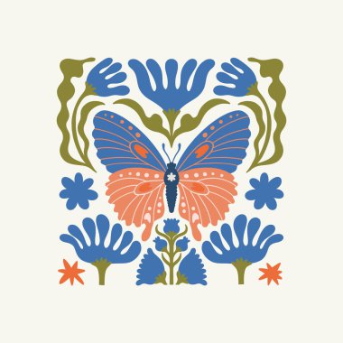 Çiçek soyut elementler. Botanik kompozisyonu. Modern trend Matisse minimal tarzı. Çiçek posteri, davet. Tebrik kartı veya davet tasarımı için vektör düzenlemeleri