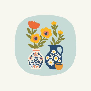 Çiçek soyut elementler. Botanik kompozisyonu. Modern trend Matisse minimal tarzı. Çiçek posteri, davet. Tebrik kartı veya davet tasarımı için vektör düzenlemeleri