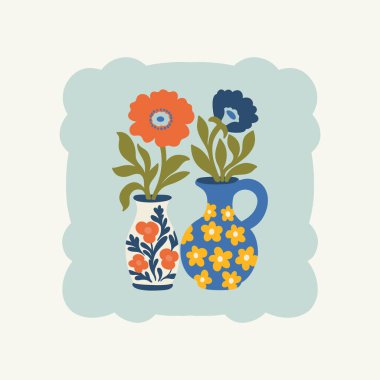 Çiçek soyut elementler. Botanik kompozisyonu. Modern trend Matisse minimal tarzı. Çiçek posteri, davet. Tebrik kartı veya davet tasarımı için vektör düzenlemeleri