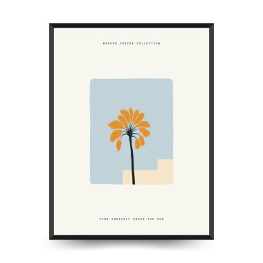 Yaz temalı düzenlenebilir vektör posteri: plaj, deniz, güneş, dalgalar, şemsiyeler. Asgari stil, kişiselleştirmesi kolay, baskı, dekor ve sosyal medya için ideal.