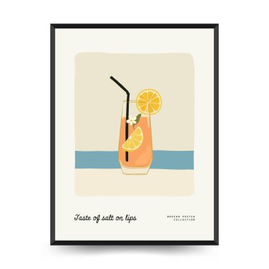 Yaz temalı düzenlenebilir vektör posteri: plaj, deniz, güneş, dalgalar, şemsiyeler. Asgari stil, kişiselleştirmesi kolay, baskı, dekor ve sosyal medya için ideal.