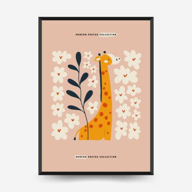 Soyut Çocuk Odası posterleri şablonu. Modern modaya uygun çocuklar. Duvar kağıdı, duvar dekoru, baskı, kartpostal, kapak, şablon, pankart için el çizimi tasarımı. 