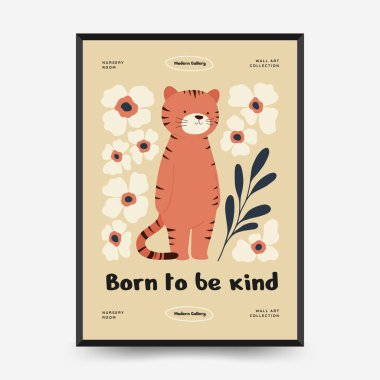 Soyut Çocuk Odası posterleri şablonu. Modern modaya uygun çocuklar. Duvar kağıdı, duvar dekoru, baskı, kartpostal, kapak, şablon, pankart için el çizimi tasarımı. 
