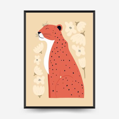 Soyut Çocuk Odası posterleri şablonu. Modern modaya uygun çocuklar. Duvar kağıdı, duvar dekoru, baskı, kartpostal, kapak, şablon, pankart için el çizimi tasarımı. 