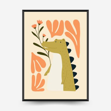 Soyut Çocuk Odası posterleri şablonu. Modern modaya uygun çocuklar. Duvar kağıdı, duvar dekoru, baskı, kartpostal, kapak, şablon, pankart için el çizimi tasarımı. 