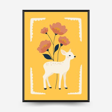 Soyut Çocuk Odası posterleri şablonu. Modern modaya uygun çocuklar. Duvar kağıdı, duvar dekoru, baskı, kartpostal, kapak, şablon, pankart için el çizimi tasarımı. 