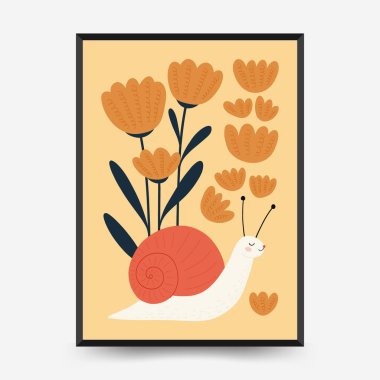 Soyut Çocuk Odası posterleri şablonu. Modern modaya uygun çocuklar. Duvar kağıdı, duvar dekoru, baskı, kartpostal, kapak, şablon, pankart için el çizimi tasarımı. 