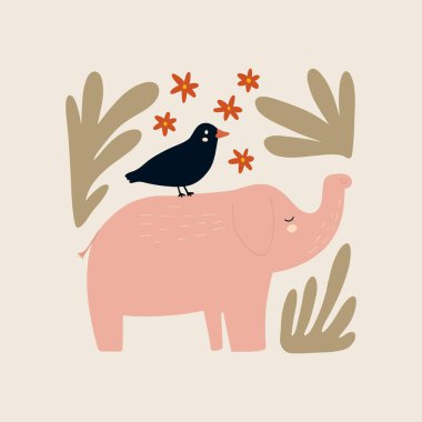 Soyut Çocuk Odası. Modern modaya uygun çocuklar. Duvar kağıdı, duvar dekoru, baskı, kartpostal, kapak, şablon, pankart için el çizimi tasarımı. 